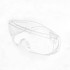 Clear anti-fog safety protective goggles with a streamlined design, featuring a logo on the side.