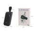 A portable black power bank with a loop for carrying, alongside its packaging displaying a wireless watch charger design.