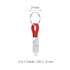 A magnetic charging cable with a keyring, featuring a red and silver design, compact and portable.