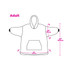 A diagram of an adult-sized wearable blanket in a simple design, featuring measurements and a pocket.