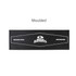 A moulded PVC bar runner in black, featuring a prominent logo and a textured surface.