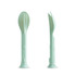 A 3-in-1 portable utensils set in light green, featuring a spoon, fork, and knife in a compact design.