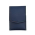 A navy blue portable manicure set case with contrasting orange and green stitching, featuring a flap closure and compact design.
