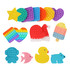 A collection of colourful Pop It fidget toys in various shapes, including stars, hearts, and animals, featuring bright hues.