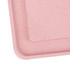A pink portable bamboo fibre lunch box with a smooth finish and subtle speckled texture. It has a logo.