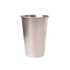 A stainless steel cup with a sleek, brushed finish, featuring a simple design and no visible branding.