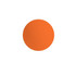 An orange lacrosse ball with a smooth surface, featuring a logo at its centre.