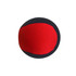 A red and black water bouncing ball with a smooth, textured surface. It features a logo on its side.