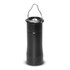 A flashlight lantern with a sleek black design, featuring a carrying handle and a base for stability.