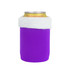 A drink bottle holder in vibrant purple with a white fleece top, designed for keeping beverages cool.