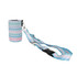 A drink bottle holder in pastel colours with a patterned design and a detachable strap. It includes a bottle opener.