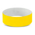A yellow Tyvek event wristband with a smooth texture, designed for exhibitions and events.