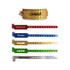 A selection of disposable holographic PVC wristbands in gold, red, blue, green, and silver with various logos.