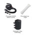 A black electric pump, a white rope, and a black waterbag are displayed. The items are related to an inflatable product.