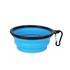 A 350ml collapsible silicon bowl in blue with a black rim and a clip for easy attachment.