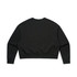 An oversized crew jumper in black, featuring a simple design with long sleeves and a round neckline.