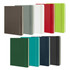 A collection of Moleskine Classic Hard Cover Notebooks in various colours, including green, blue, grey, red, and white.