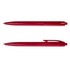 A red Javelin pen with a sleek design, featuring a clip and a pointed tip. Includes branding on the pen.