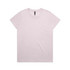 A light pink t-shirt featuring a simple design and a logo on the label.