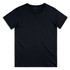 A navy blue men's T-shirt featuring a round neck and short sleeves, with a logo on the label.