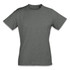 A grey TRENDSWEAR women's T-shirt with a classic crew neck and short sleeves. It features a logo.