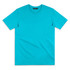 A bright turquoise women's T-shirt with a classic crew neckline and short sleeves. Features a logo on the label.