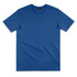 A blue women's t-shirt featuring short sleeves and a round neckline. The shirt has a plain design and includes a logo.