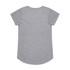 A grey t-shirt with short sleeves, featuring a rounded hem and no visible design elements on the back.