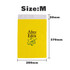 A medium biodegradable mailer bag in yellow with a logo, featuring dimensions of 280mm x 370mm x 50mm.