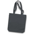 A dark grey canvas tote bag with two long handles and a simple design. It features a logo.