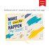 A5 PU cover notebook featuring a colourful printed inner page design with motivational phrases and abstract patterns.
