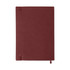 A maroon B5 PU cover notebook with an elastic closure and ribbon bookmark, featuring a smooth textured surface.