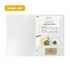 A4 full colour presentation folder with a white exterior, featuring a logo and a menu insert with food images inside.