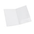 An A4 presentation folder in white, featuring an internal pocket and a logo. Ideal for holding documents.