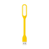 A yellow USB light with a flexible design, featuring a narrow illumination area and a rounded base.