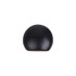 A black round charging case for True Wireless Earbuds, featuring a smooth surface and four indicator lights.