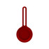 A red Air Tag protective case with a hanging loop, designed to secure and protect the device.