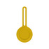 A yellow Air Tag protective case with a loop for attachment, featuring a smooth, minimalist design.