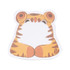 A custom-shaped sticky note memo pad in the design of a tiger, featuring orange and cream colours.