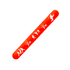 A red silicone slap-band featuring white figures in dynamic poses. It includes a logo.