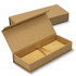 A brown cardboard gift box, opened to reveal a smooth, beige interior.