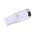 A silver Mini Key Flash Drive with a sleek design and a branding logo.
