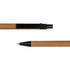 A cardboard pen with a black cap and tip, featuring a natural brown color.