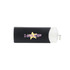 A black Gyro USB flash drive with a transparent cap and a keychain attachment. It features a logo on the surface.