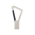A silver and black triangle carabiner USB flash drive with a sleek, minimalist design and branding.