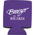 A collapsible can insulator in purple with a logo, designed for 350ml beverage cans.
