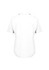 A short-sleeved white blouse with a collar and a curved hem. The back features a simple design and a logo.
