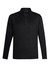 A black men's jumper with a half zip and long sleeves, featuring a logo on the chest.