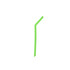 A reusable silicone straw in bright green, featuring a flexible design, suitable for drinking beverages.