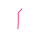 A reusable silicone straw in vibrant pink, featuring a flexible design and a smooth surface.